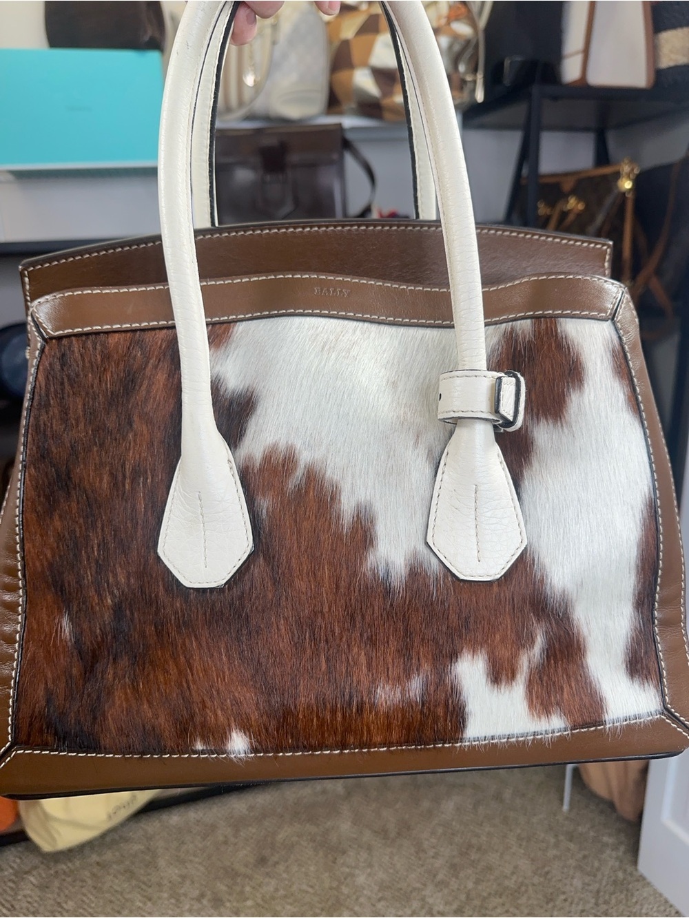 Bally Sommet Medium Haircalf Satchel | Made in Italy | COA 2015 Times Feauture - Picture 6 of 17